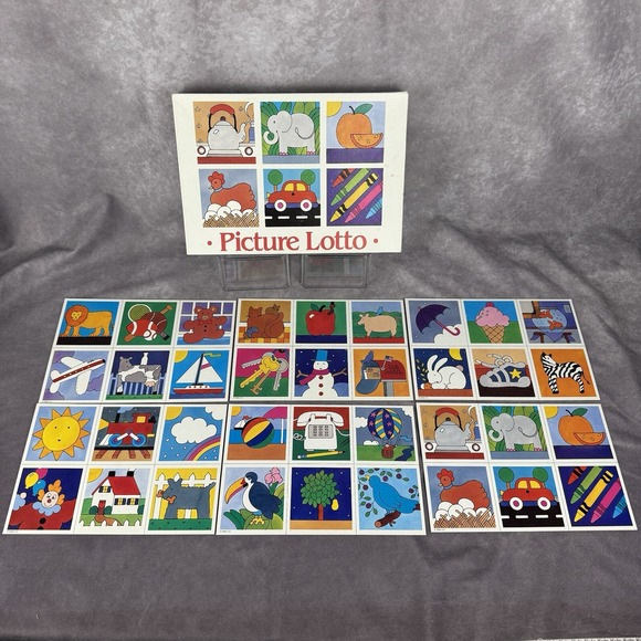 Lillian Vernon Picture Lotto Matching Bingo Kids Card Game 1988 80s Retro Vtg - Picture 3 of 11